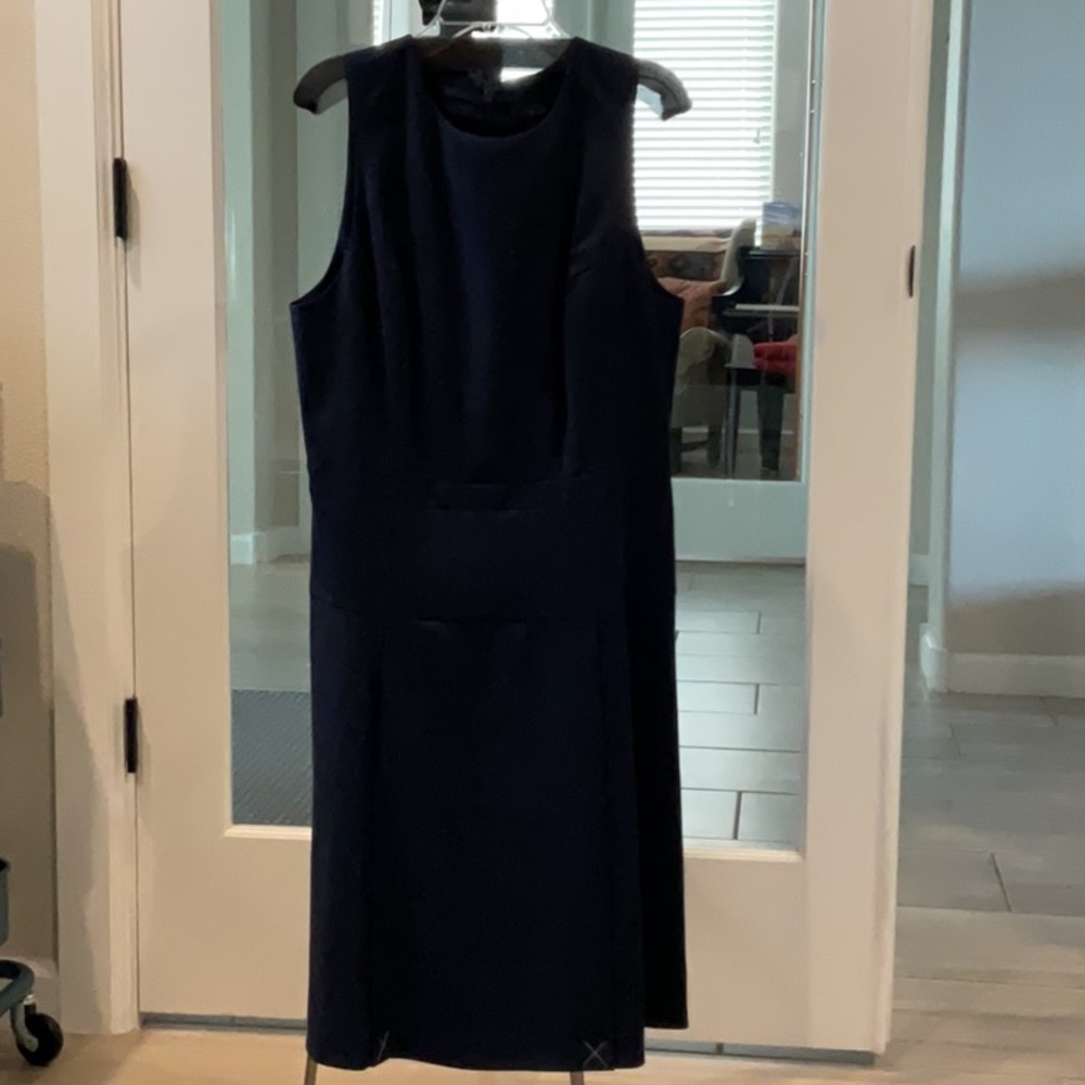 J Crew NWT Wool Spandex Navy Sleeveless Dress Size 8 T